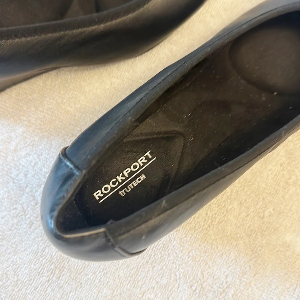 ROCKPORT Zappos Rita Black Leather wedge pump trutech women size 7.5